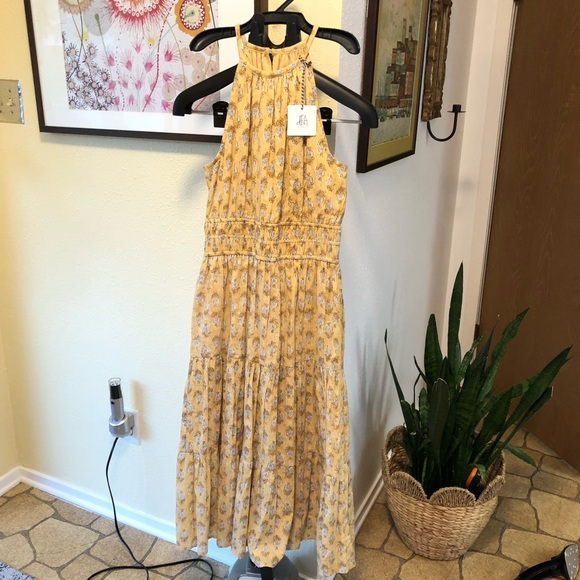 NWT dRA Cotton Tiered Halter Maxi Dress S - Picture 2 of 11